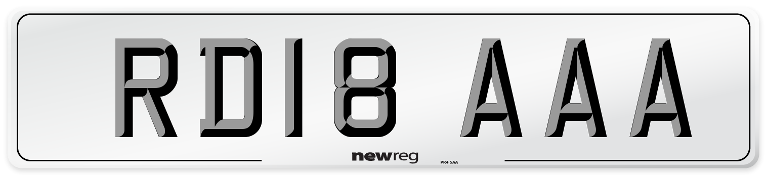 RD18 AAA Number Plate from New Reg